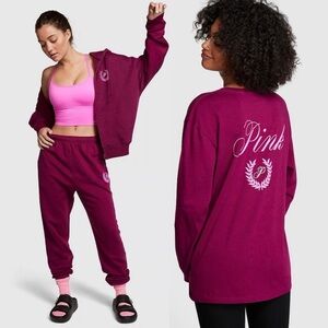 Victoria’s Secret PINK Logo Vivid Magenta Tracksuit 3-Piece Set